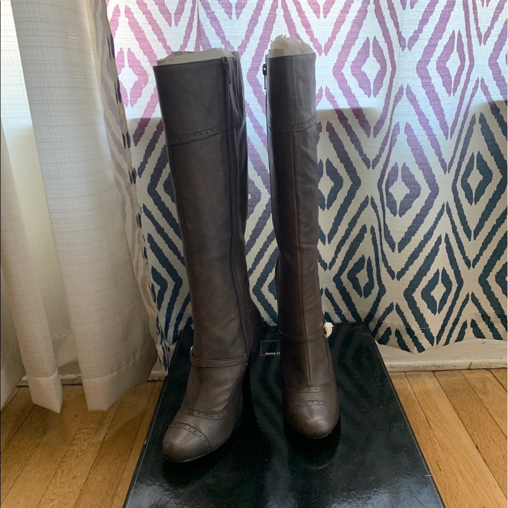 Dolce Vita graphite knee high leather boots